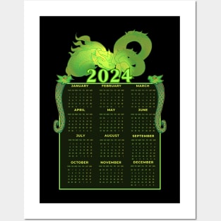 2024 New Year Green Earth Dragon Posters and Art